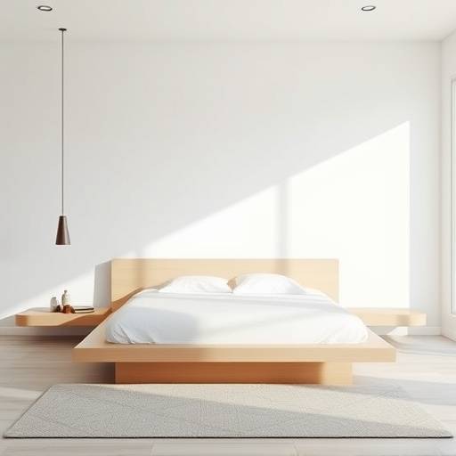 Lav plattform seng med minimalistisk design